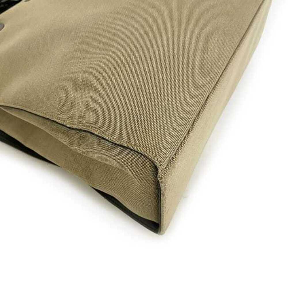 Gucci Bag Black Tote Bamboo Handbag Canvas Beige Vertical - Picture 6 of 10